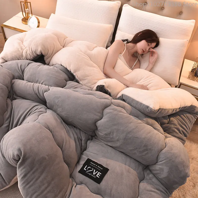 Однотонное двустороннее Пуховое Одеяло из овечьей Шерсти, фланелевое одеяло, теплый комфортный матрас в зимней спальне, Утолщающее Одеяло