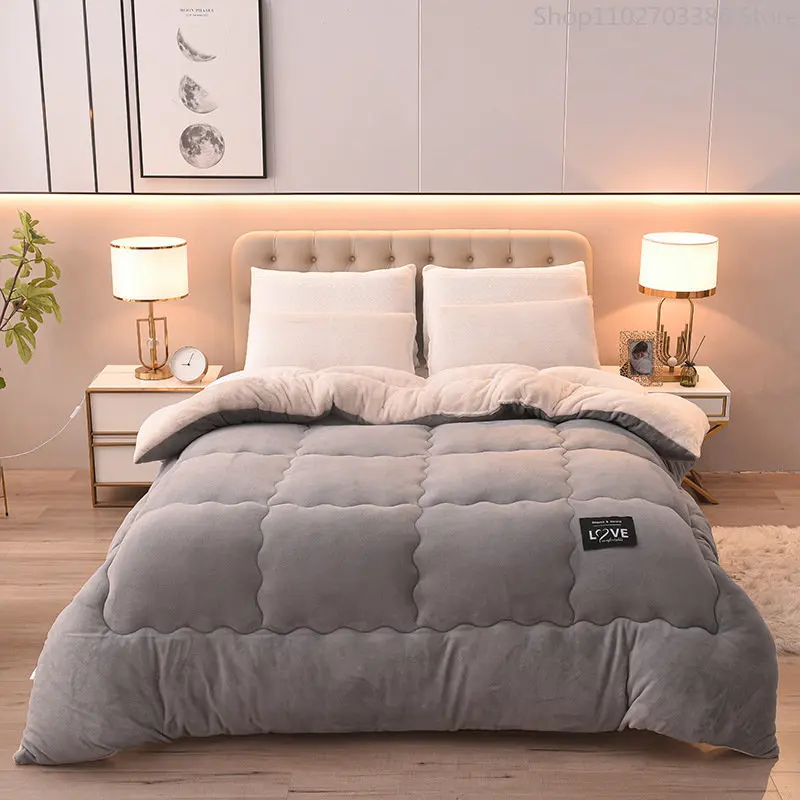 Однотонное двустороннее Пуховое Одеяло из овечьей Шерсти, фланелевое одеяло, теплый комфортный матрас в зимней спальне, Утолщающее Одеяло