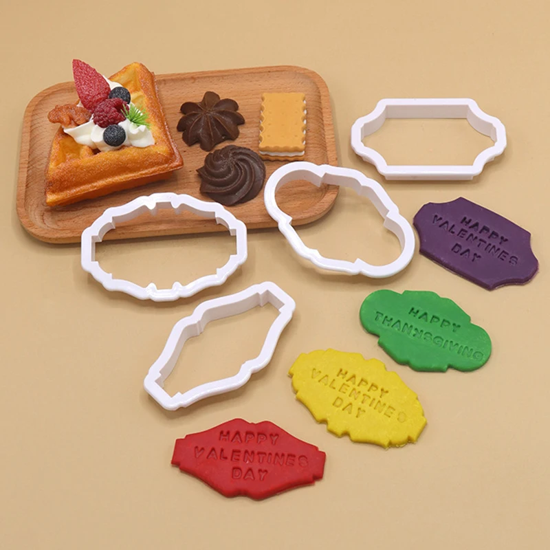 Набор формочек для печенья в винтажной рамке с табличкой, Пластиковая Форма для печенья, Инструменты для украшения торта, Форма для печенья