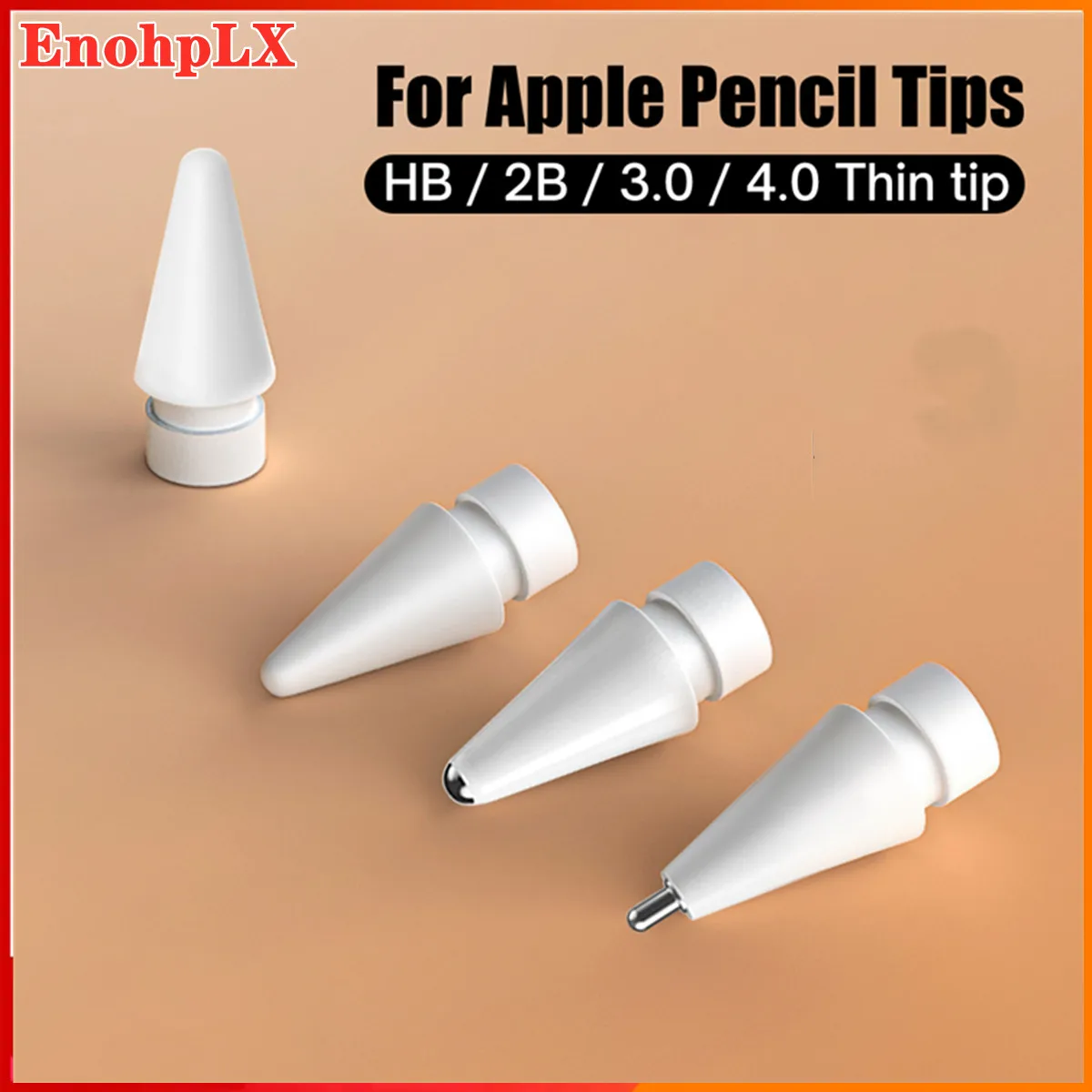 3шт наконечников для карандашей Apple Pencil 1-го и 2-го поколения Сменный наконечник 2H 2B 3.0 4.0 Мягкий и жесткий двухслойный наконечник для стилуса iPad