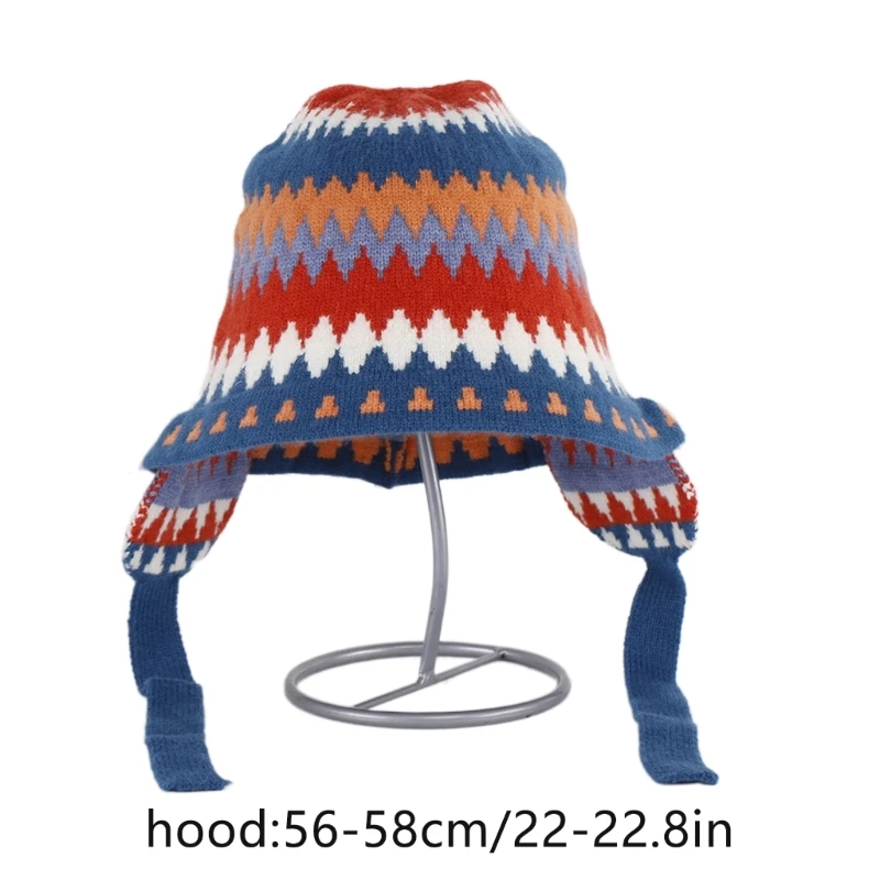 Зимняя шапочка для защиты ушей, эластичная ветрозащитная шапка с рисунком в полоску, шапка для защиты ушей, зимние принадлежности для катания на велосипеде и лыжах для взрослых