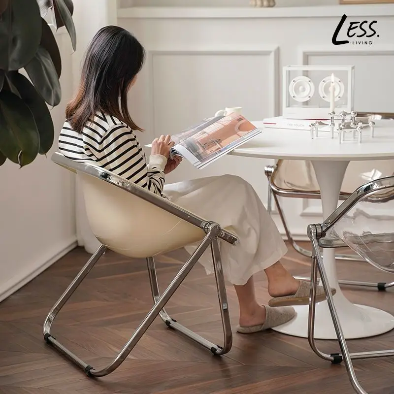 Складной стул в стиле INS, Корейский Простой Креативный Акриловый стул, Дизайнерский стул для отдыха, обеденный стул для кафе