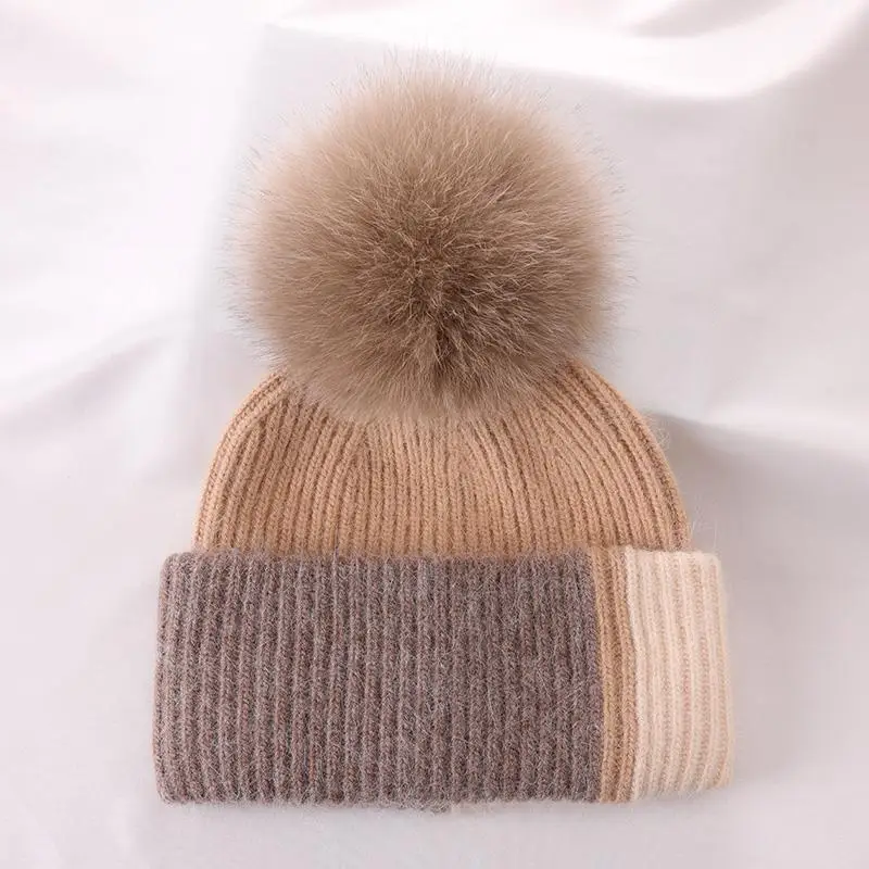 Модная брендовая Шапка из кроличьей шерсти, женская Осенне-зимняя версия, милая шерстяная шапка из натуральной Лисьей шерсти, утолщенная теплая плюшевая вязаная шапка