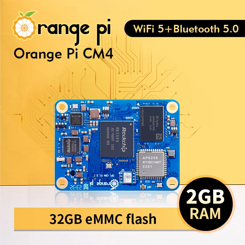 Orange Pi CM4 2 ГБ ОПЕРАТИВНОЙ ПАМЯТИ 32 ГБ EMMC DDR4 Rockchip RK3566 Orange Pi Compute Module 4 WiFi Bluetooth BLE Orangepi CM4 Core Board