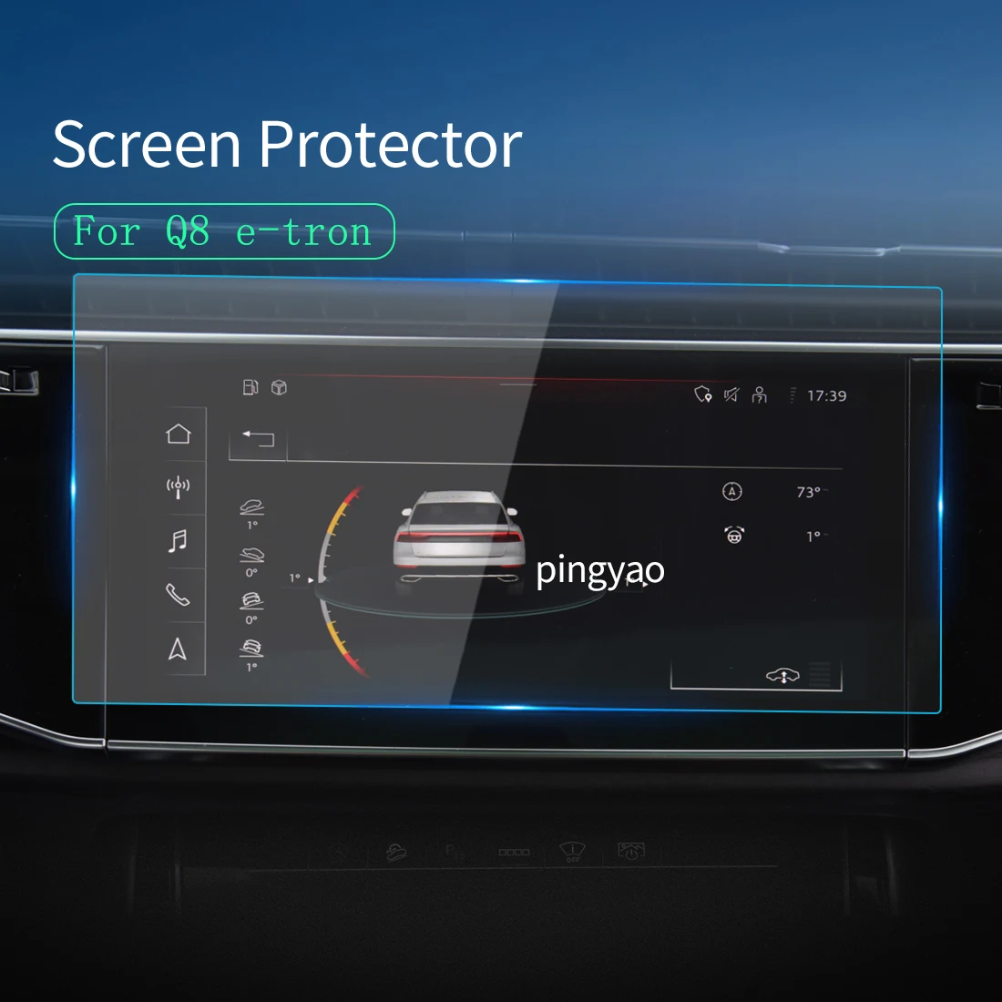 Для Audi Q8 e-tron 2024 Автомобильные Наклейки Протектор Экрана Навигационный Дисплей Закаленное Стекло Защитная Пленка Автомобильный Аксессуар Для Авто