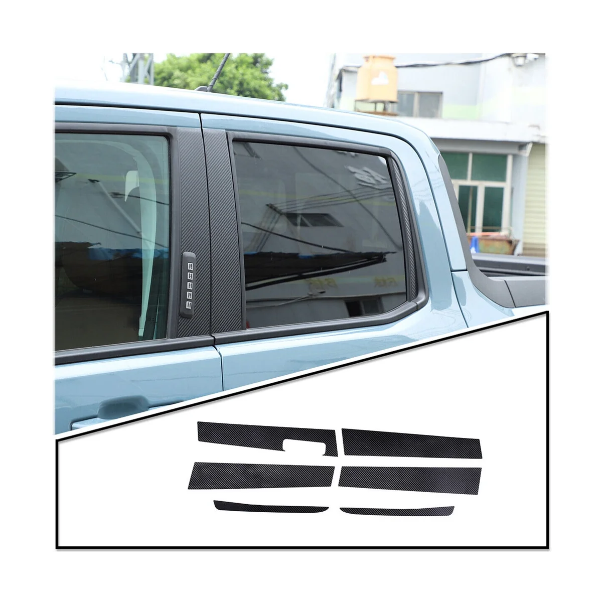 Наклейка на накладку стойки двери окна автомобиля для Ford Maverick 2022 2023 Аксессуары с рисунком из углеродного волокна