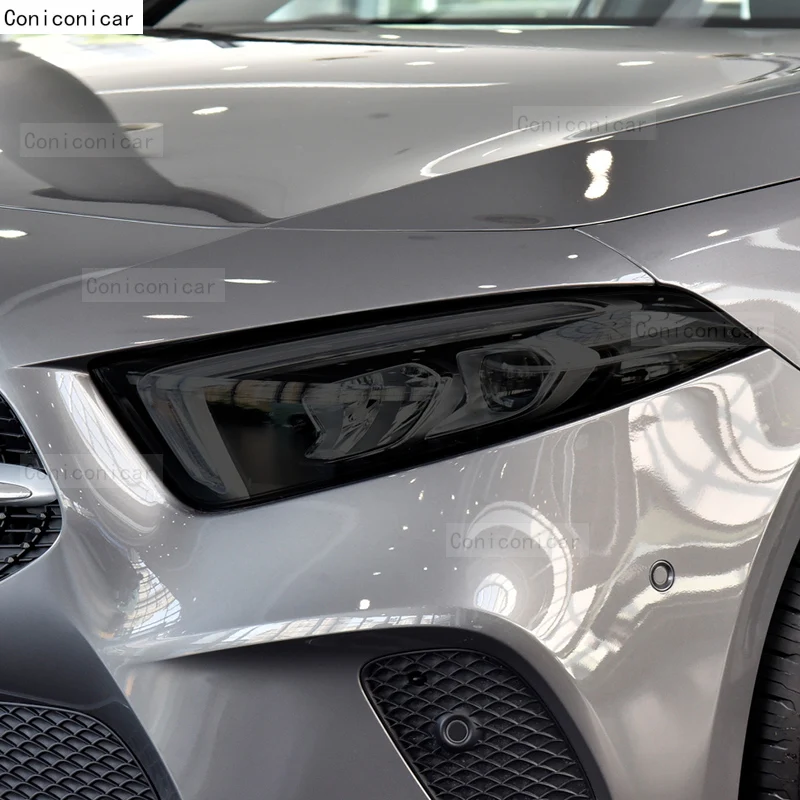 Для Mercedes Benz A Class 2013-2023 Автомобильные фары Черная защитная пленка из ТПУ, изменяющая Оттенок переднего света, Цветная наклейка, Аксессуары
