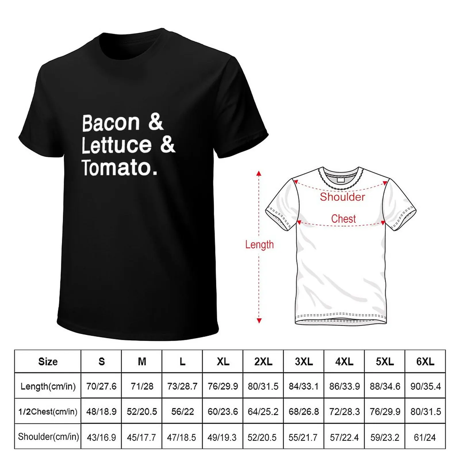 Бекон, салат и помидор. Шрифт Solar Opposites точный (белые символы) Футболка, футболка оверсайз, мужские футболки в упаковке