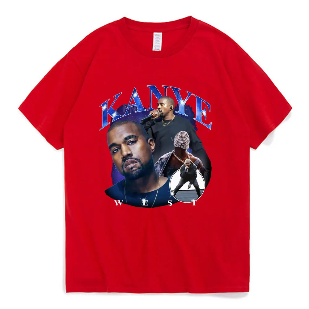 Футболка с графическим принтом Kanye West Для Мужчин И Женщин, Футболки в стиле Хип-хоп Оверсайз С коротким рукавом, Винтажные Футболки Harajuku 90-х, Уличная одежда, Футболки
