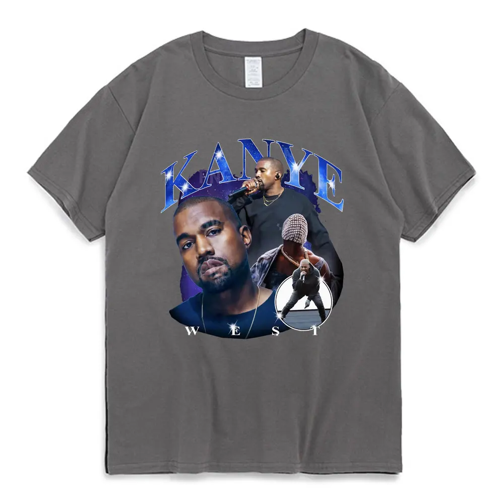 Футболка с графическим принтом Kanye West Для Мужчин И Женщин, Футболки в стиле Хип-хоп Оверсайз С коротким рукавом, Винтажные Футболки Harajuku 90-х, Уличная одежда, Футболки