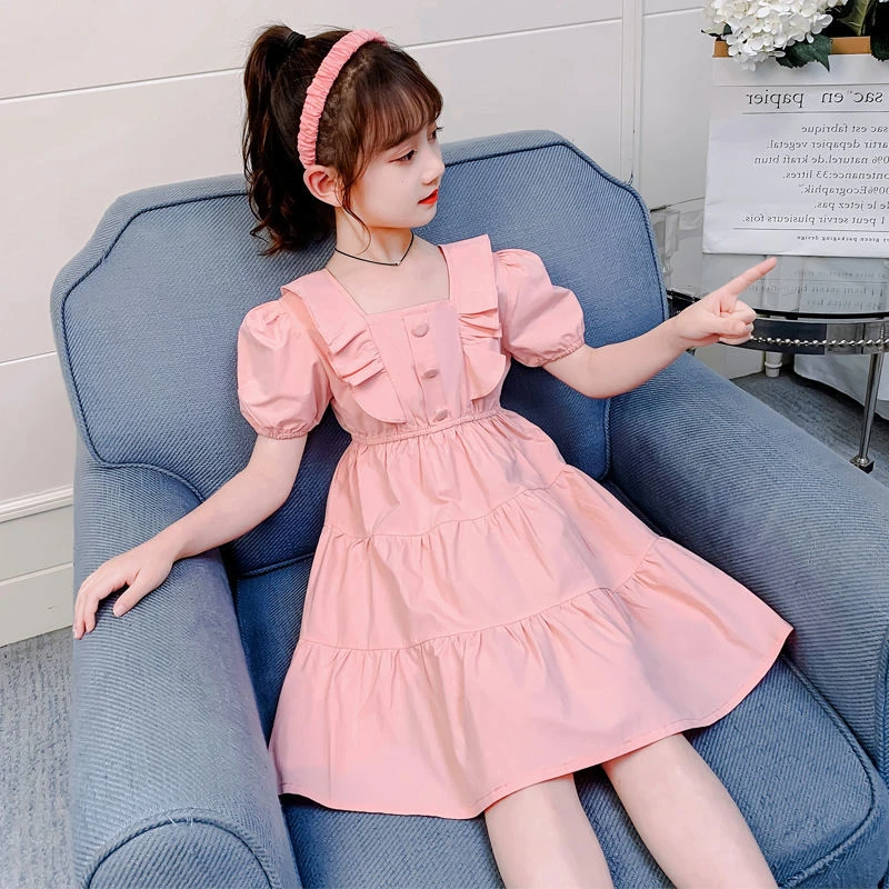 Летнее платье 2023, студенческие модные платья для девочек, Детская одежда, платья для вечеринок принцессы, танцевальные платья для 2 лет, Милое повседневное Корейское платье
