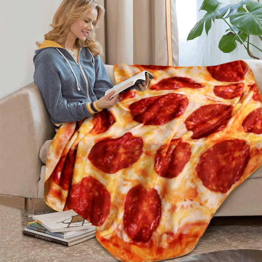WOSTAR Теплое коралловое флисовое одеяло для пиццы тортилья мексиканской круглой формы из лаваша, шерстяной плед для дивана, плюшевое покрывало, зимнее покрывало