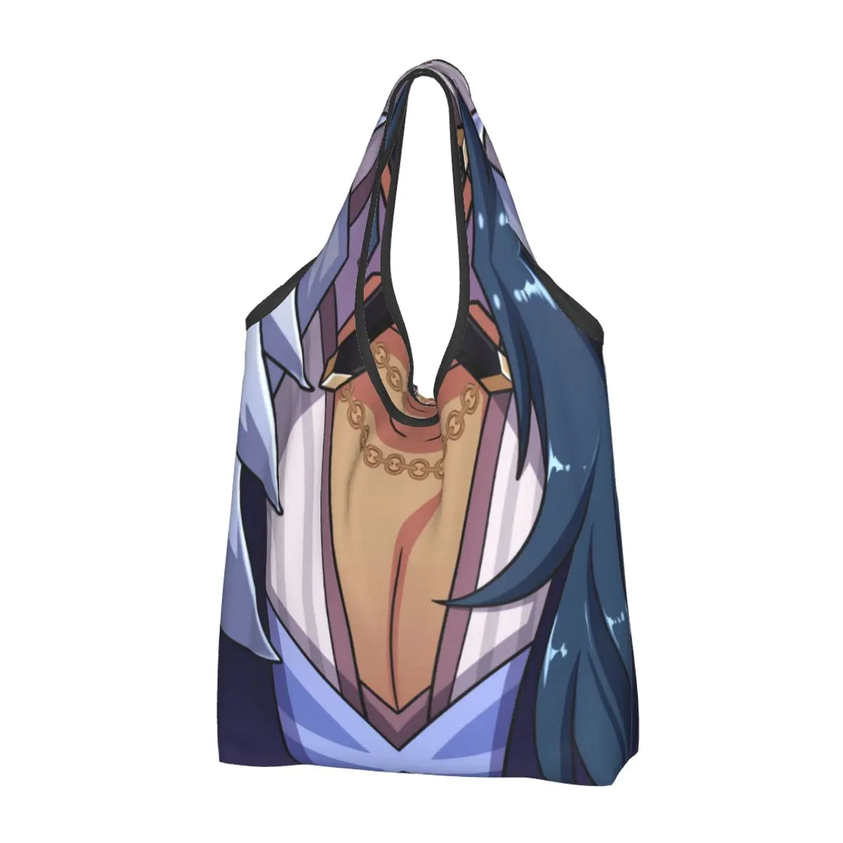 Забавный принт Genshin Impact Kaeya Tiddies Tote Сумка для покупок Портативная Сумка для покупок через плечо Аниме Игровая сумка