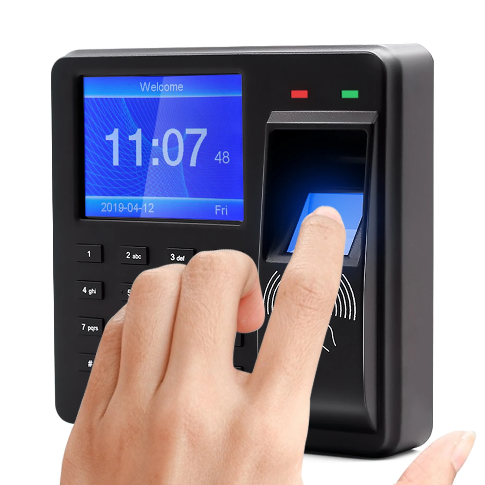 2,4-дюймовый регистрационный автомат для распознавания отпечатков пальцев/паролей/ удостоверений личности, часы времени, Регистратор регистрации сотрудников, Многоязычный