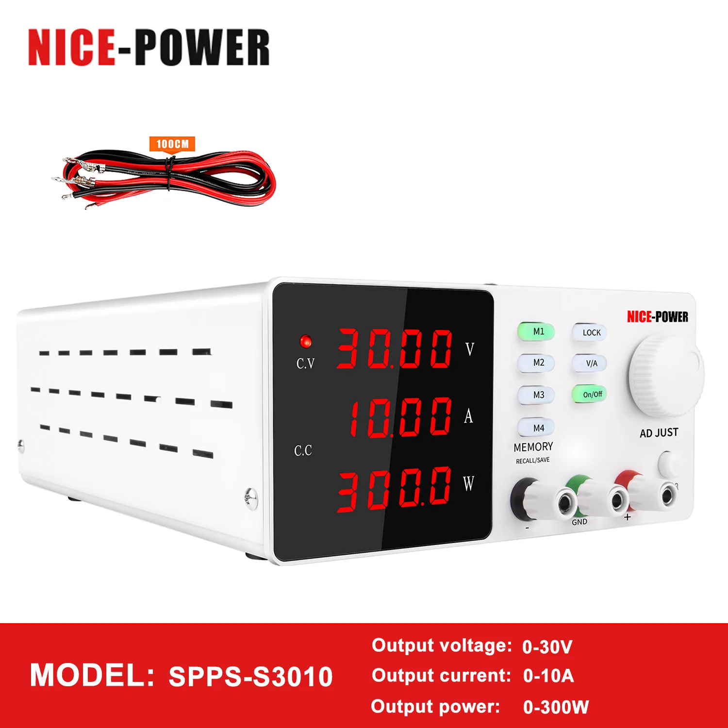 Регулируемый источник питания NICE-POWER постоянного тока 30 В 10 А, стабилизированный регулятор напряжения 60 В 5 А, Проверка технического обслуживания вентилятора с регулируемой температурой