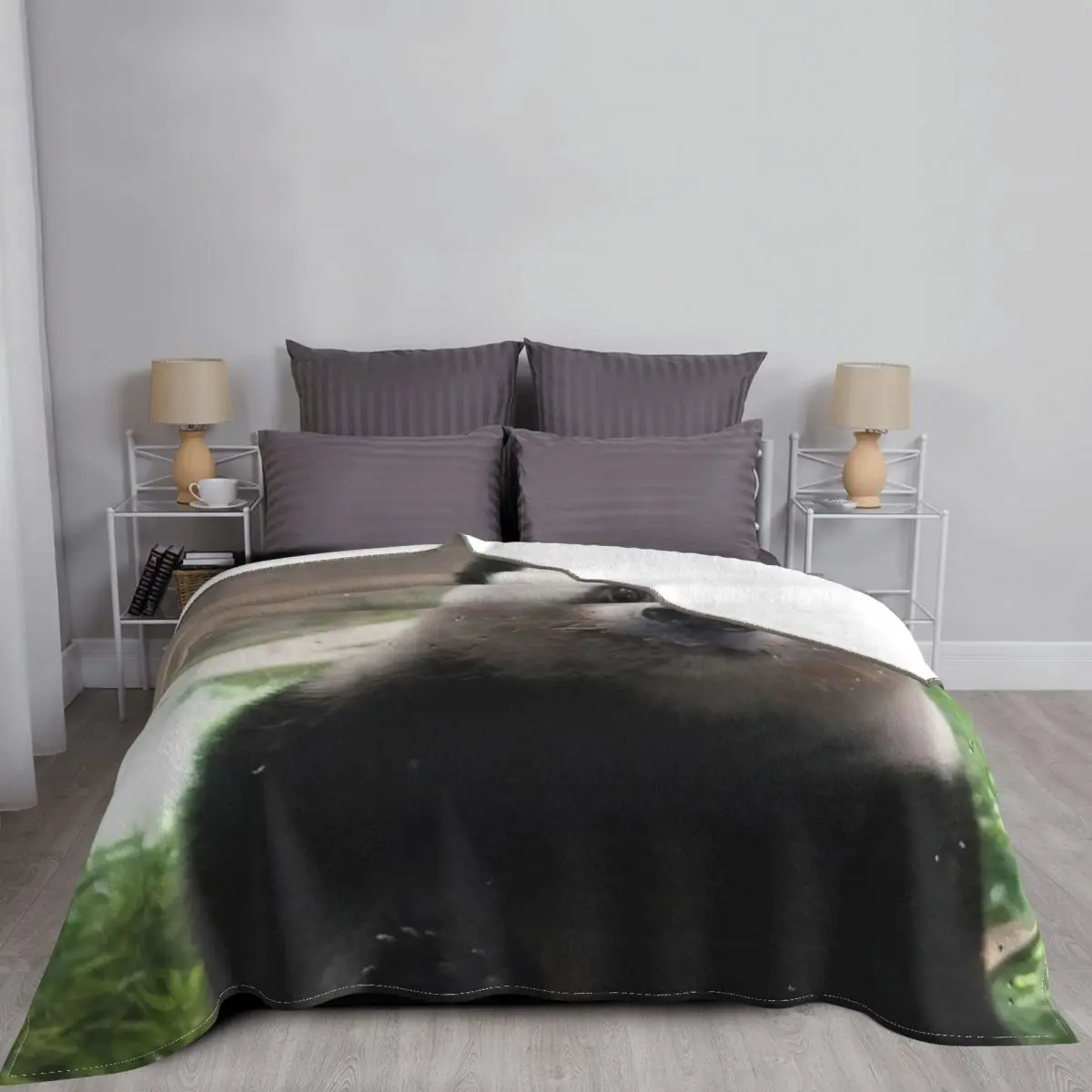 Японское одеяло с пандой Xiangxiang, Мягкие плюшевые всесезонные комфортные пледы для путешествий с роскошным постельным бельем
