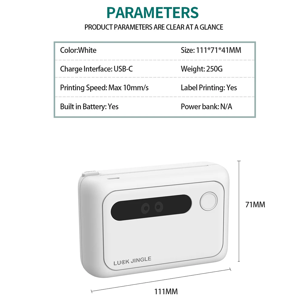 Портативный мини-термопринтер для мобильного телефона Impresora Wireless Thermal Label Sticker Printer